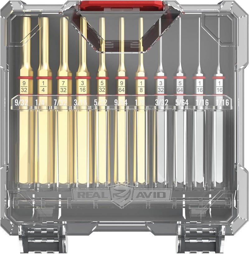Real Avid 11-Piece Pin Punch Set - Portable All-in-One Punch Set with Storage Case - Choose Between Roll Pin, Standard or Brass and Steel Set - Image 1